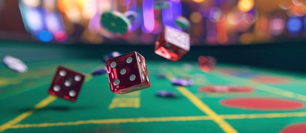 Duatas de dados en la arena de la mesa del casino
