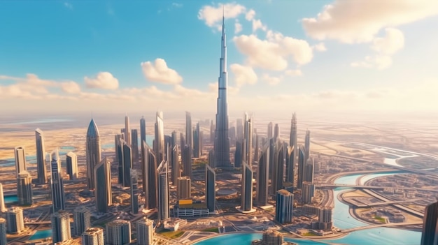 Dubai HD 8K Wallpaper Stock Fotobild