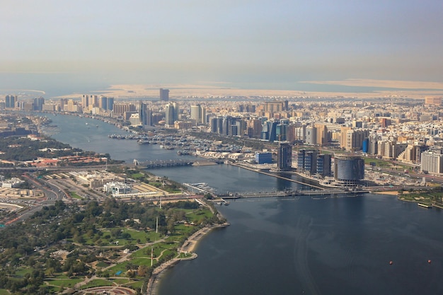 Dubai The Creek Floating Bridge fotografia de vista aérea