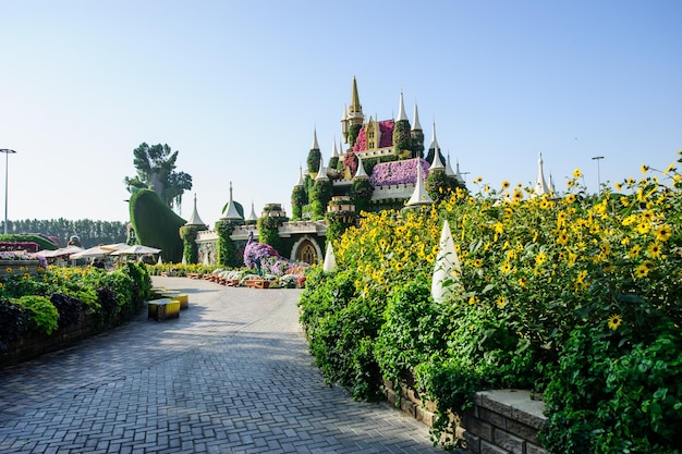 DUBAI UAE 28 DE MARÇO Dubai Miracle Garden nos Emirados Árabes Unidos em 16 de fevereiro de 2022 Tem mais de 45 milhões de flores