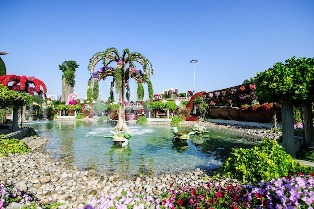 DUBAI VAE 28. MÄRZ Dubai Miracle Garden in den VAE am 16. Februar 2022 Es hat über 45 Millionen Blumen