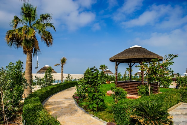 DUBAI, VAE: Blick auf die künstliche Insel Libanon, die sich in Dubais World Islands-Entwicklung befindet. Die Insel ist die erste Entwicklung, die ihre Türen für die Öffentlichkeit öffnet.