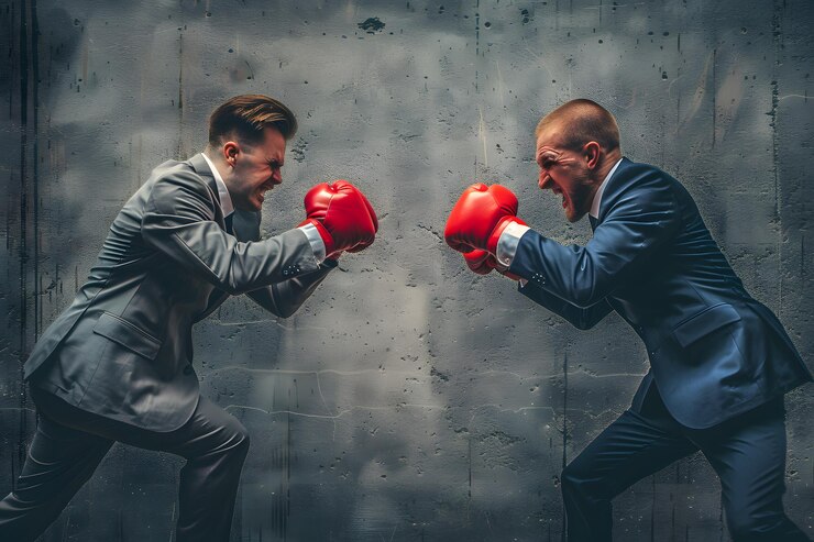Duelo de negocios Dos profesionales en un partido de boxeo