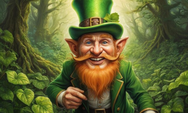 El duende en el bosque encantado El día de San Patricio