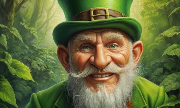 El duende en el bosque encantado El día de San Patricio