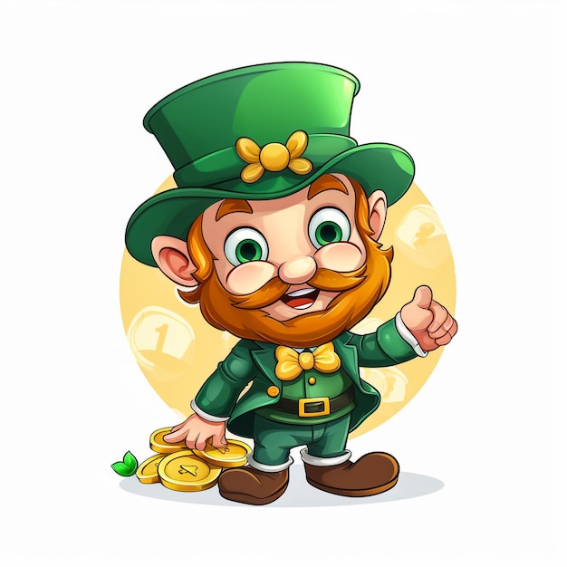 El duende día de San Patricio 3D Vector de dibujos animados