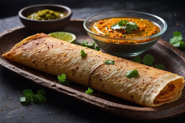 Foto dünne und knusprige masala dosa