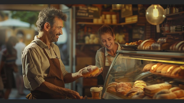 El dueño de la panadería ofrece cupones de descuento