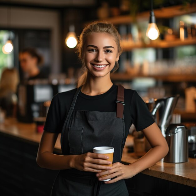 Foto el dueño de la tienda sonriente