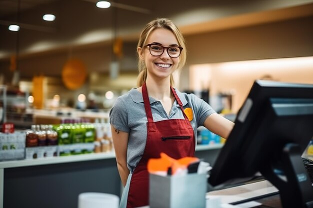 el dueño de la tienda sonriente