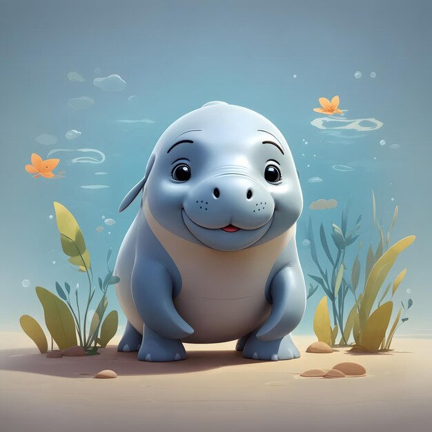 Dugong-Illustration Ai Generative