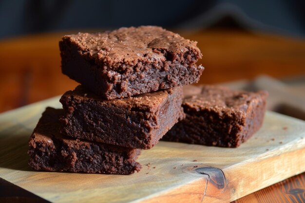 El dulce brownie de chocolate de cerca