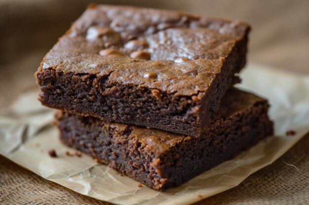 Foto el dulce brownie de chocolate de cerca