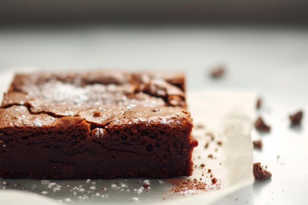 El dulce brownie de chocolate de cerca