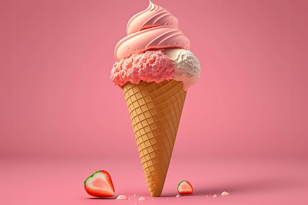 Dulce Helado Ilustración AI Generativo