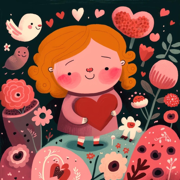 Dulce ilustración del día de San Valentín por Rachel Davis