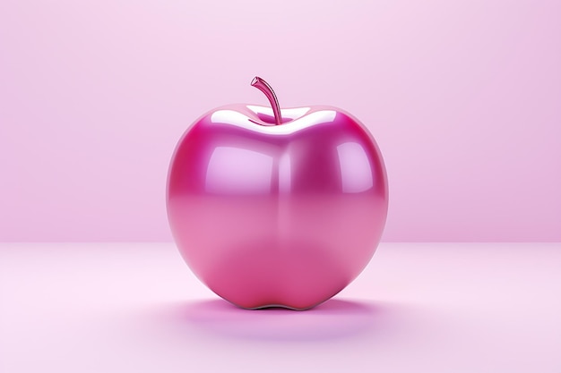 La dulce indulgencia de la manzana rosa en estilo renderizado en 3D