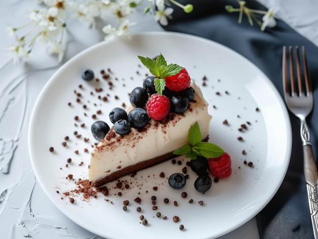 La dulce indulgencia la torta la rebanada la serenidad