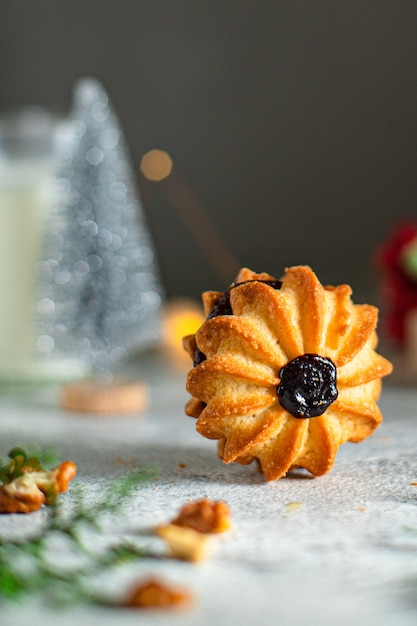 Dulce repostería navideña al horno bollo galleta de postre sabroso pastel festivo