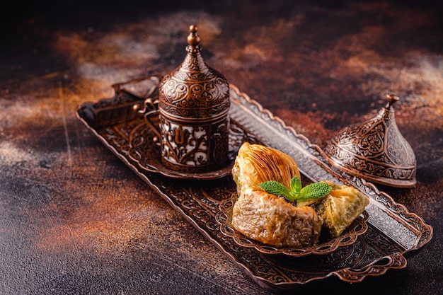 Dulces árabes turcos tradicionales baklava