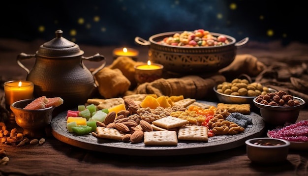 Foto dulces y bocadillos tradicionales de lohri