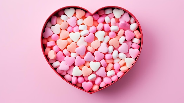 dulces en forma de corazón en una caja de regalos