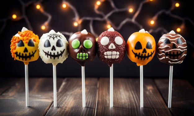 Foto dulces de halloween sobre fondo negro aislado