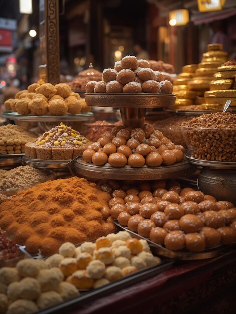 Dulces turcos en el bazar de las especias de Estambul