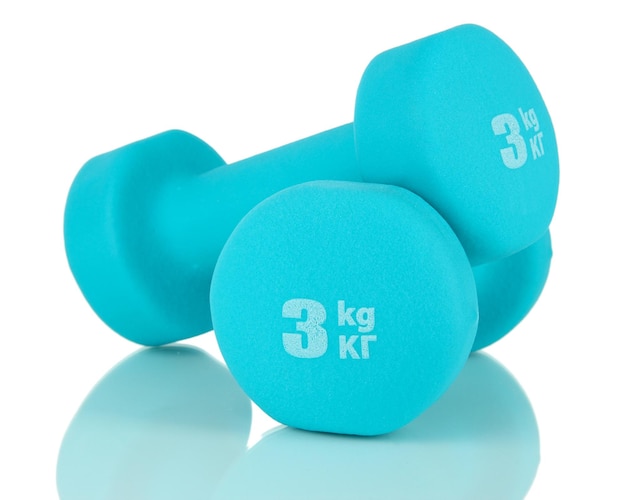 Dumbbells aislados en blanco