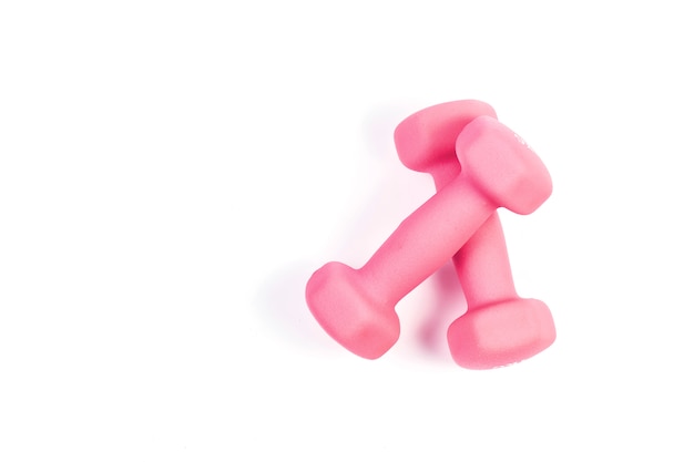 Dumbbells isolados no branco