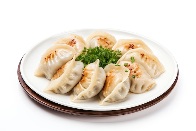 Dumpling auf weißer Zunge isoliert