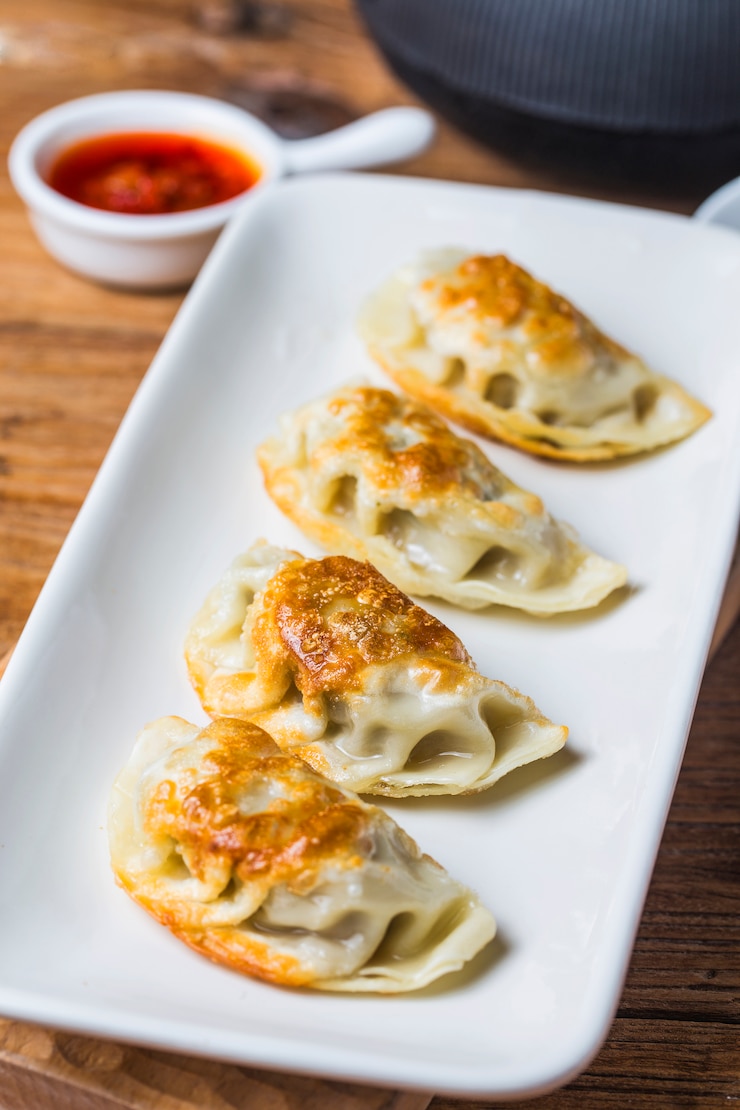 Dumpling chino tradicional de la comida