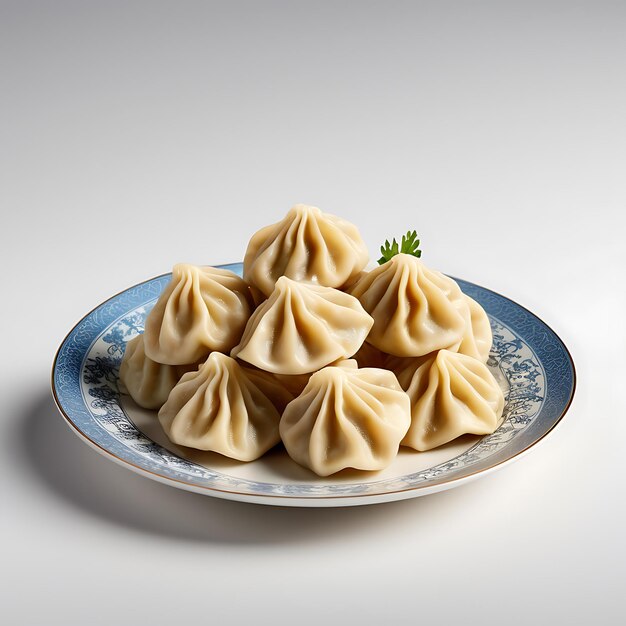 Dumplings sobre un fondo blanco