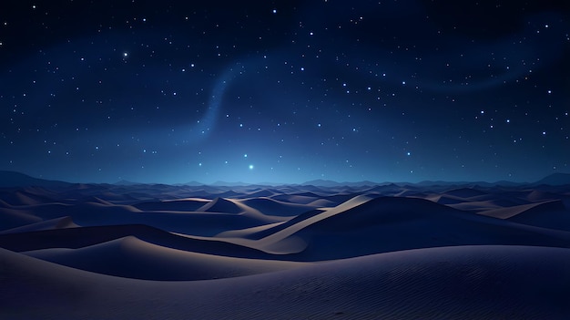 Foto duna bajo las estrellas
