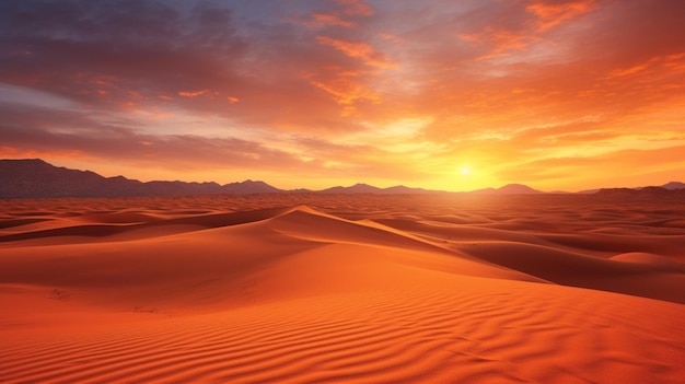 Las dunas de arena del desierto Contexto del amanecer