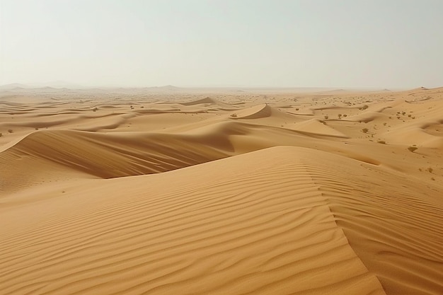 Dunas de arena en el desierto paisaje desértico caliente y seco