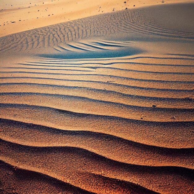 Dunas de arena en el desierto con la puesta de sol