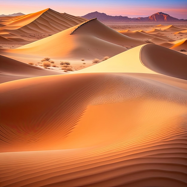 Dunas de arena en el desierto.