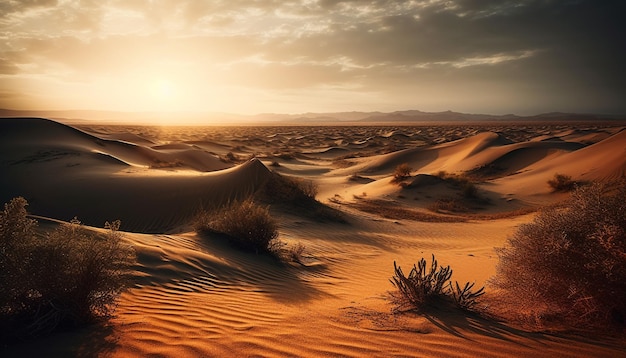 Dunas de arena onduladas en África árida belleza majestuosa en la naturaleza generada por IA