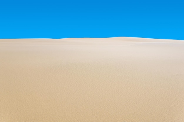 Dunas de arena del paisaje del desierto bajo el cielo azul