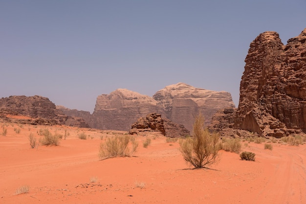 Foto dunas de arena roja y acantilados de piedra arenisca