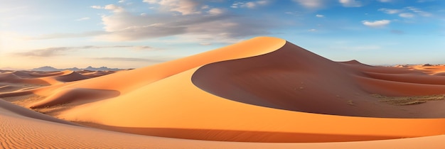 Dunas arrebatadoras Golden Horizon do deserto do Saara