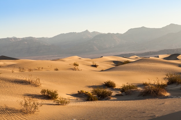 Dunas de areia de Mesquite Flat no deserto do Vale da Morte - Califórnia