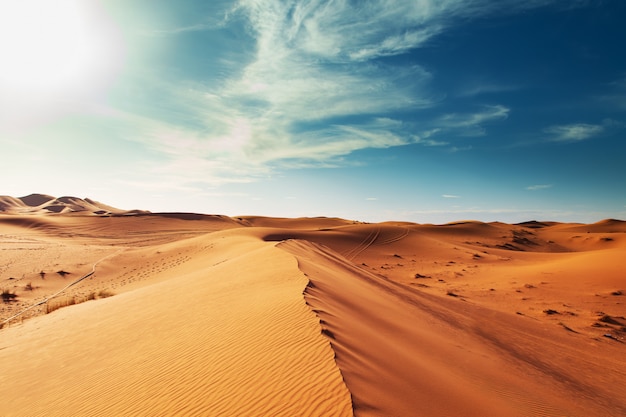 Dunas de areia do deserto do Saara.