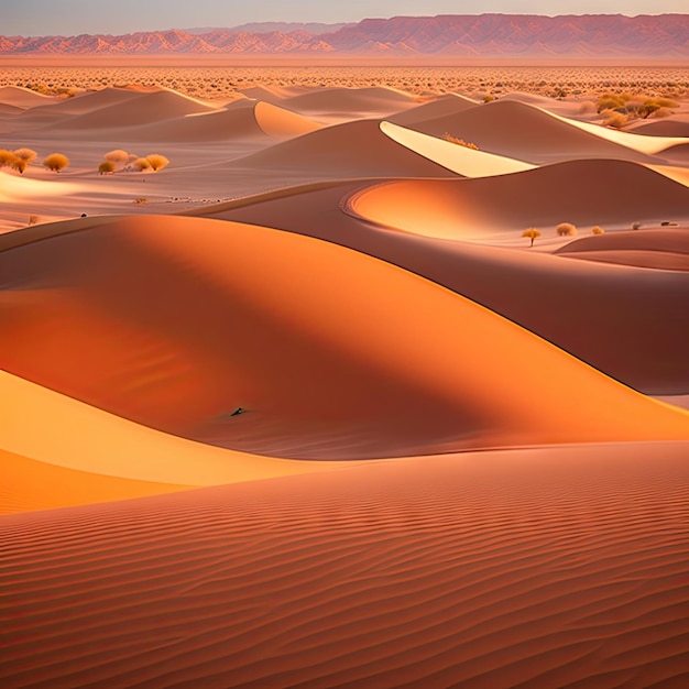 Dunas de areia no deserto.