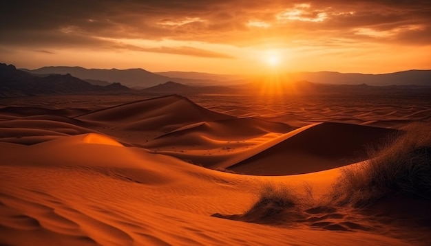 Dunas de areia onduladas na majestosa África geradas por IA