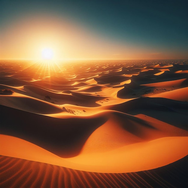 las dunas del desierto al atardecer