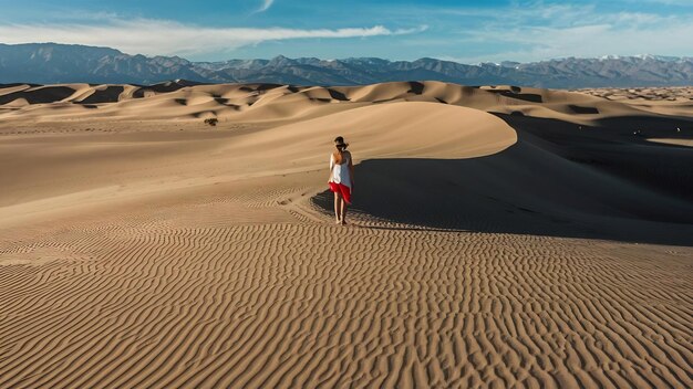 Foto las dunas del desierto de huacachina en perú