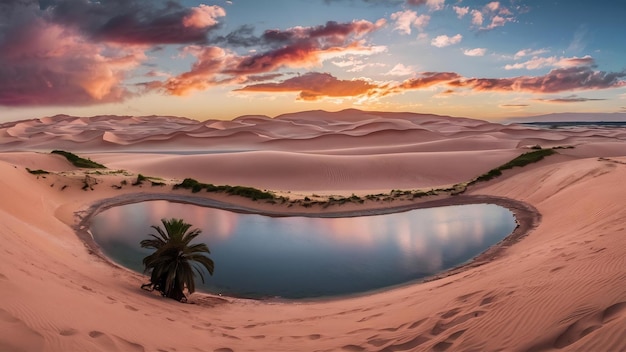 Foto las dunas del desierto de huacachina en perú