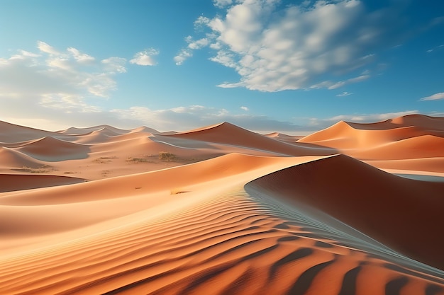 las dunas del desierto por la mañana